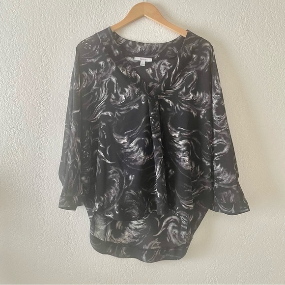 Blouse Printed Oversized V neck top - Picture 1 of 3